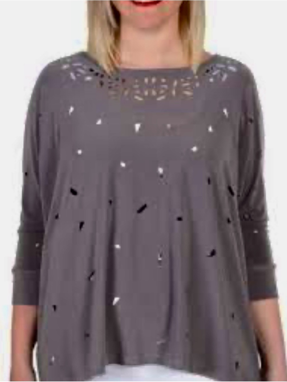 NWT Sympli Matrix Laser Cut Black Dolman Sleeve Top 12